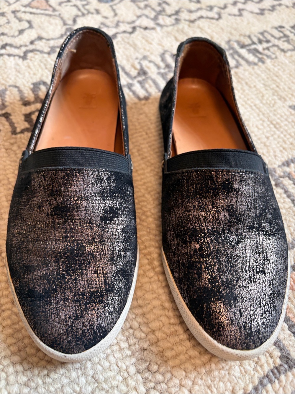 Frye Melanie Slip-On Women's Casual Sneakers in Black Metallic